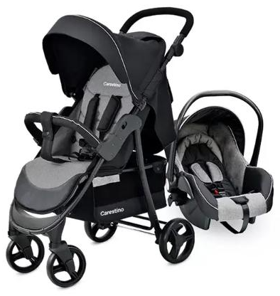 Cochecito Carestino City Travel + Accesorios Gris Melange